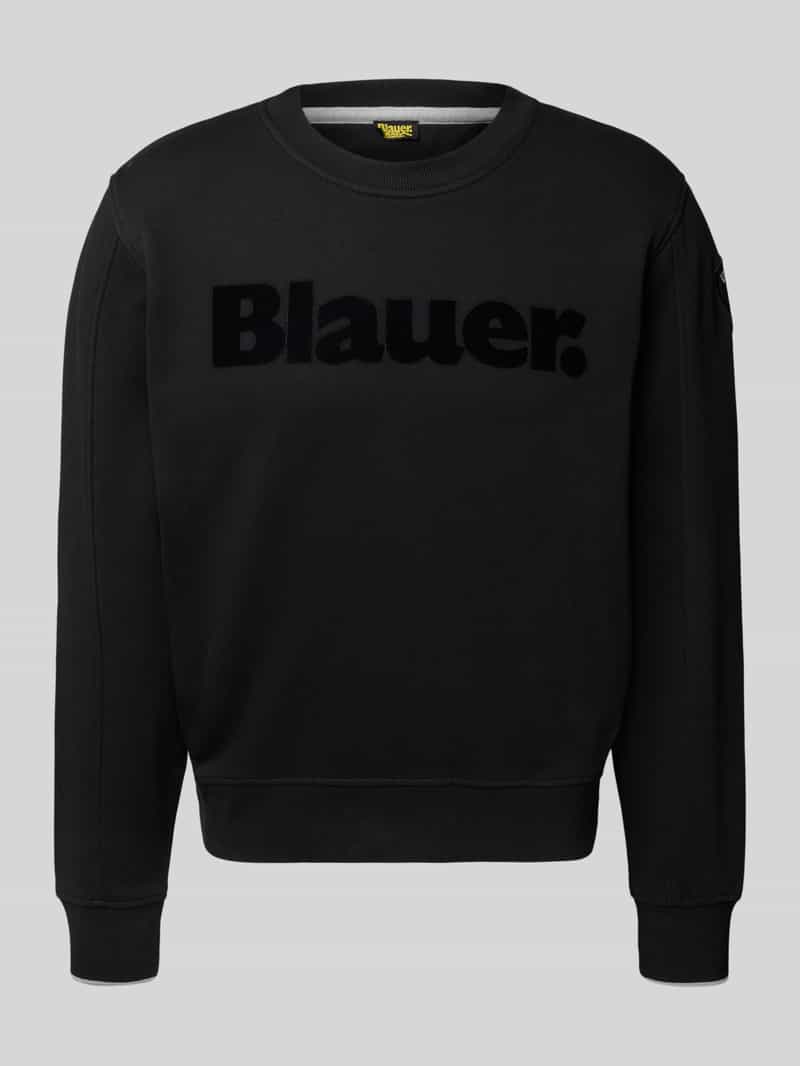Blauer Usa Sweatshirt met labelprint model 'Crosby'