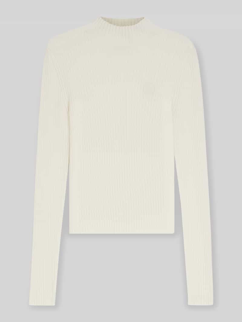 Hugo Blue Slim fit gebreide pullover van geribde viscosemix model 'SARMIE_B'