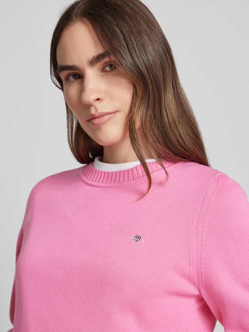 Gant Gebreide pullover met labelstitching