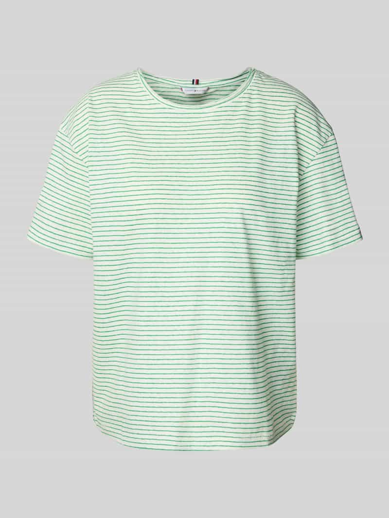 Tommy Hilfiger Relaxed fit T-shirt van een mix van linnen en katoen