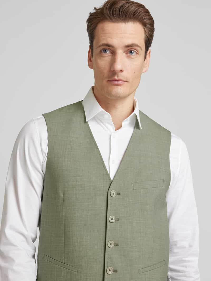 CG Club of Gents Gilet met paspelzak op de borst model 'Plum'