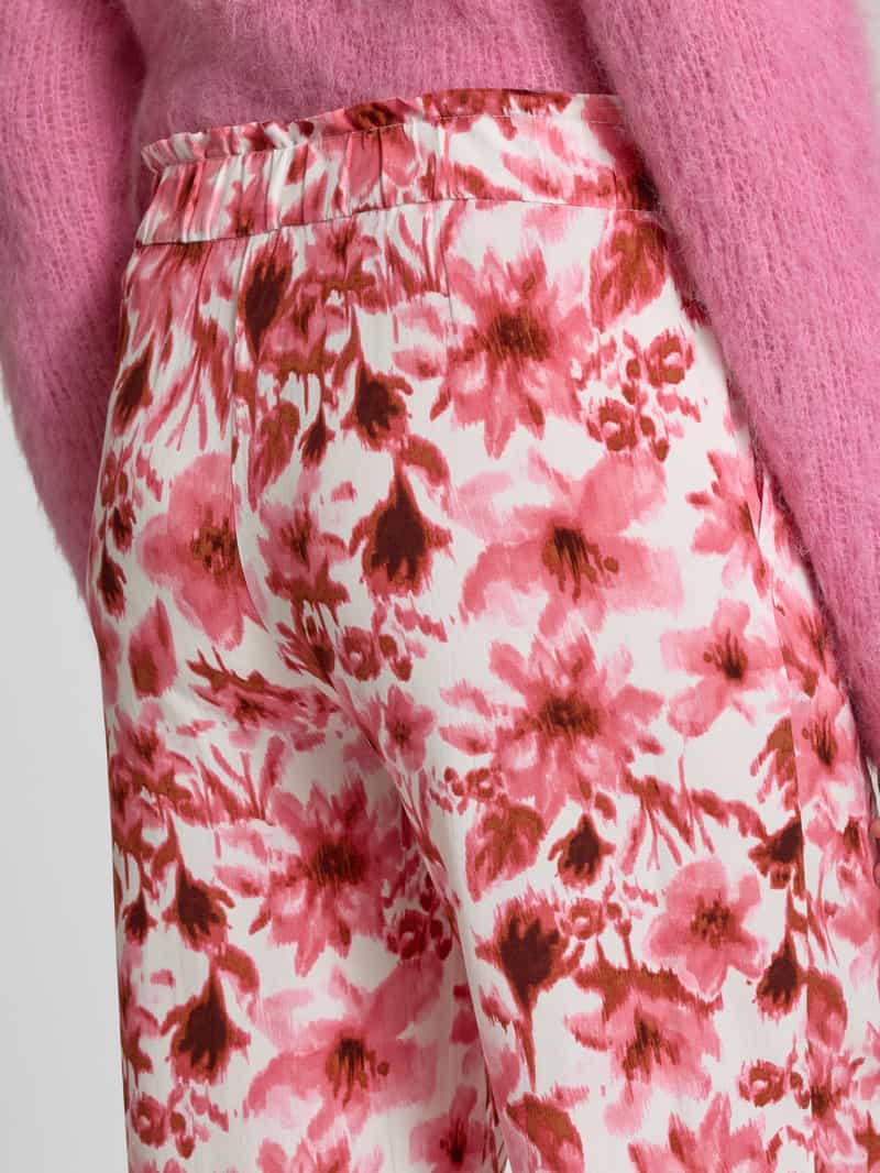 Christian Berg Woman Wide leg stoffen broek met bandplooien
