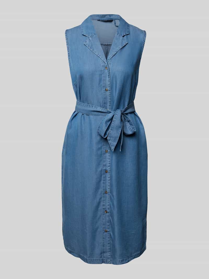Vero Moda Getailleerde jeansjurk met strikceintuur model 'BREE'