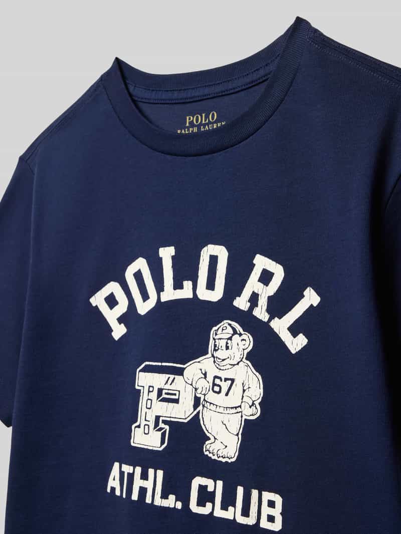 Polo Ralph Lauren Teens T-shirt met labelprint en ronde hals