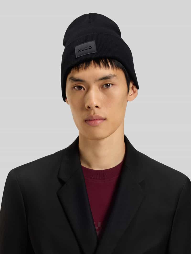 HUGO Beanie van puur katoen model 'XEVON_B'