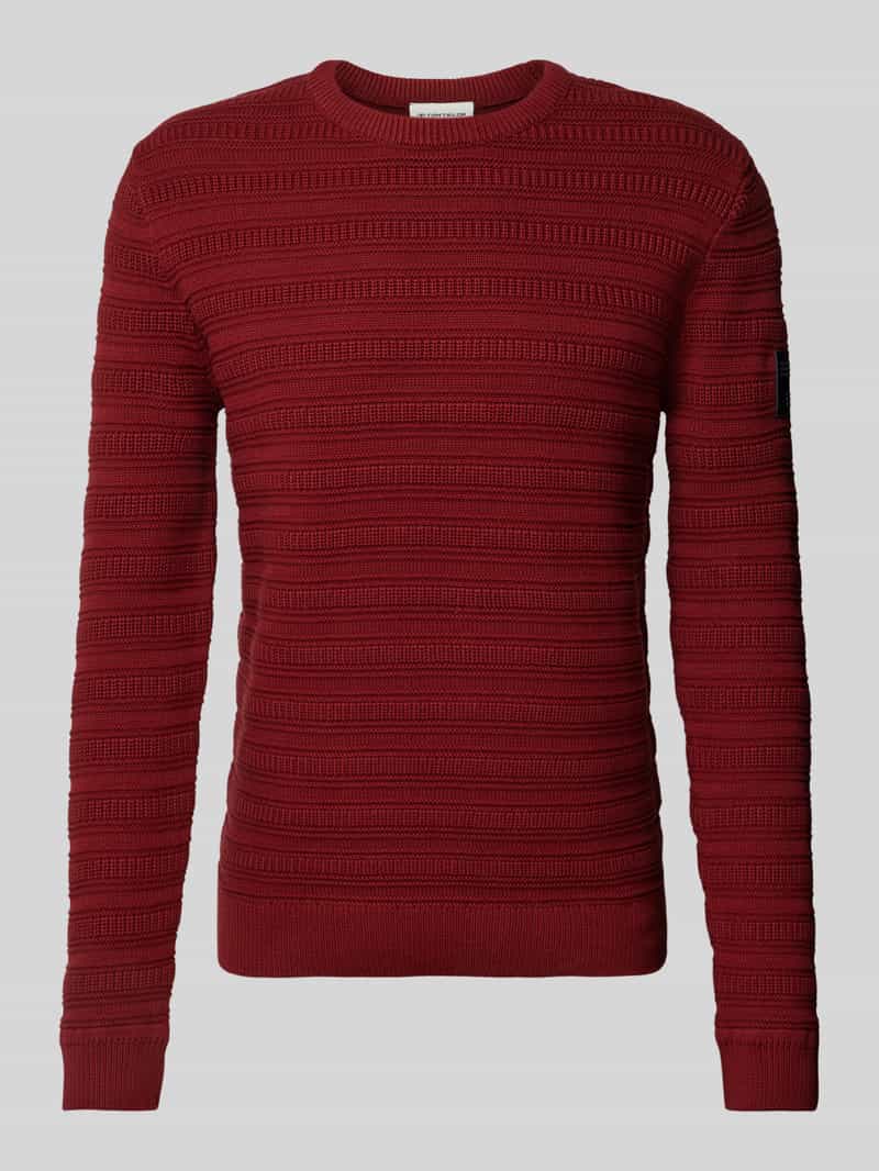 Tom Tailor Regular fit gebreide pullover van puur katoen met breipatroon