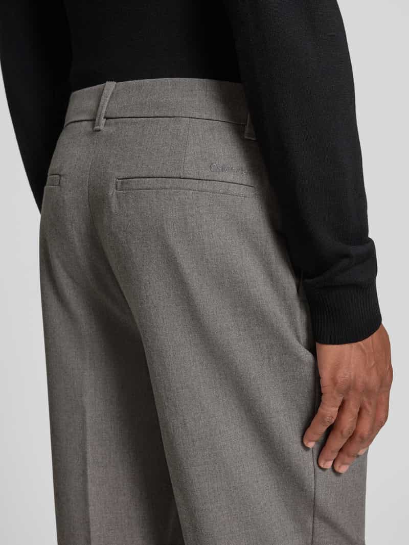 CK Calvin Klein Slim tapered fit pantalon met persplooien
