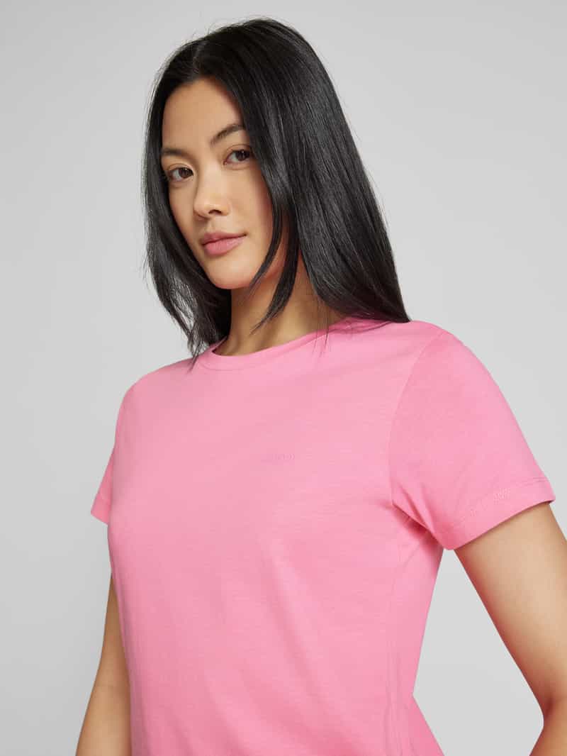 Joop! T-shirt met geribde ronde hals