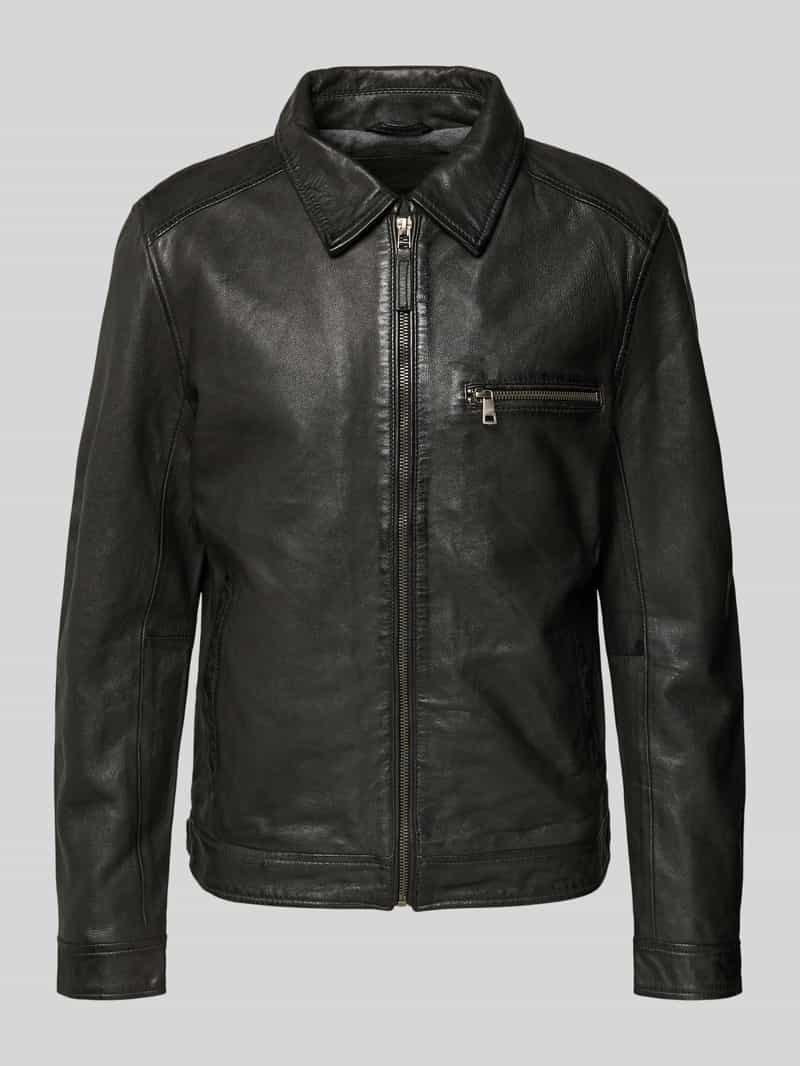 gipsy Leren jack met ritssluiting model 'Vintage Short'