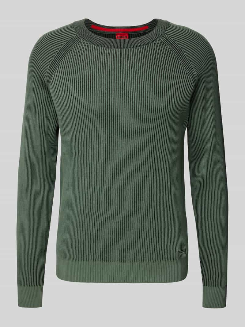 HUGO Gebreide pullover met ribboorden model 'Squizzo'