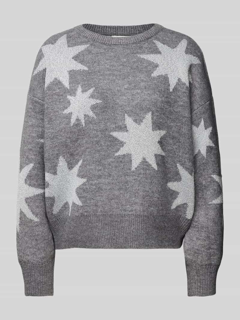 Only Comfort fit gebreide pullover met motief met effectgaren model 'ROSIE'