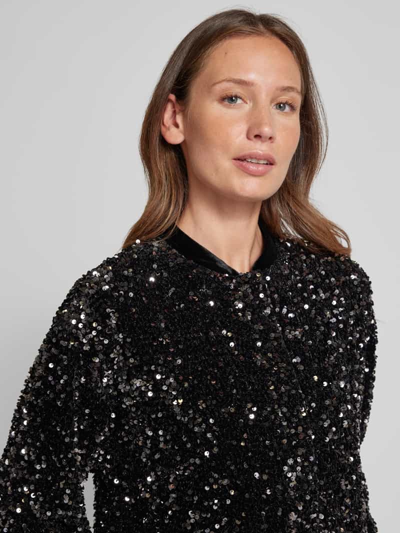s.Oliver BLACK LABEL Regular fit fluwelen blouson met pailletten