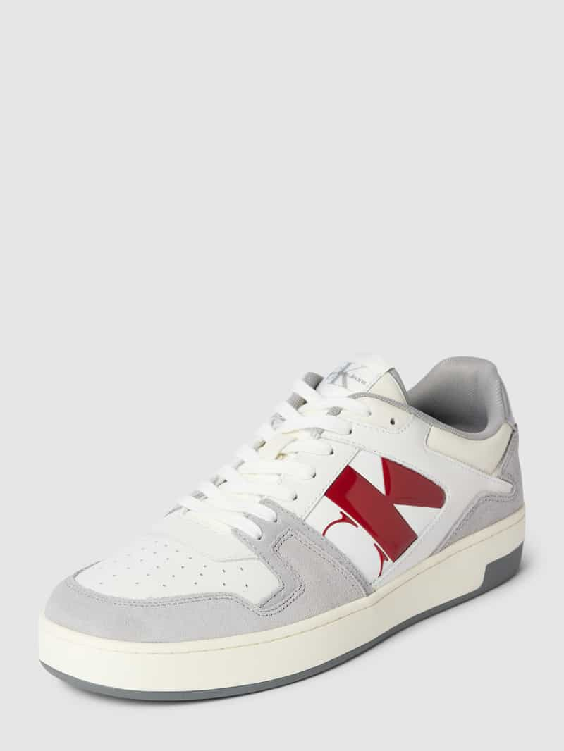 Calvin Klein Jeans Leren sneakers met contrastgarnering