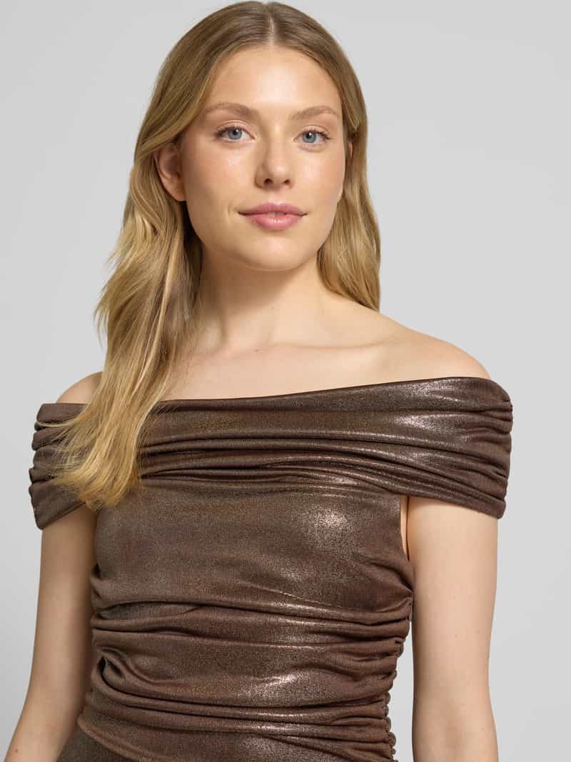 Lauren Ralph Lauren Knielange cocktailjurk met carmenhals model 'HELDAI'