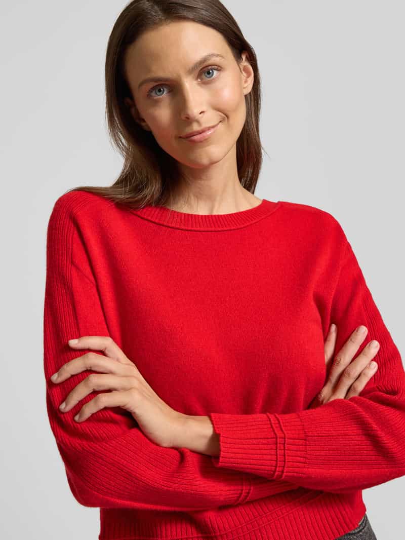 Marc Cain Wollen pullover van een mix van scheerwol en kasjmier met boothals