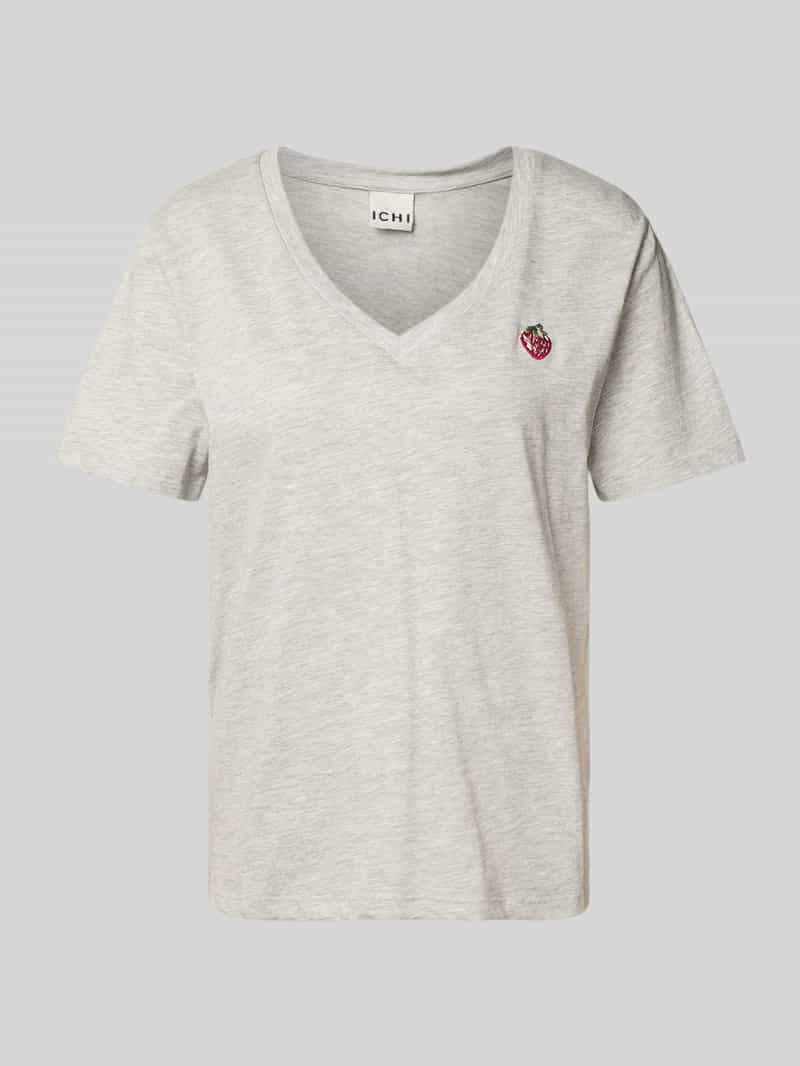 Ichi T-shirt met motiefstitching model 'KENNEDY'