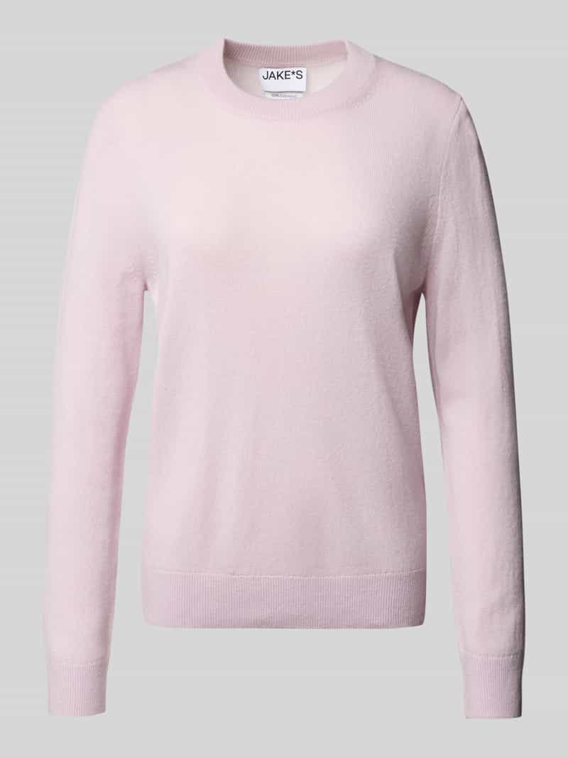 Jake*s Casual Gebreide pullover van kasjmier met ronde hals