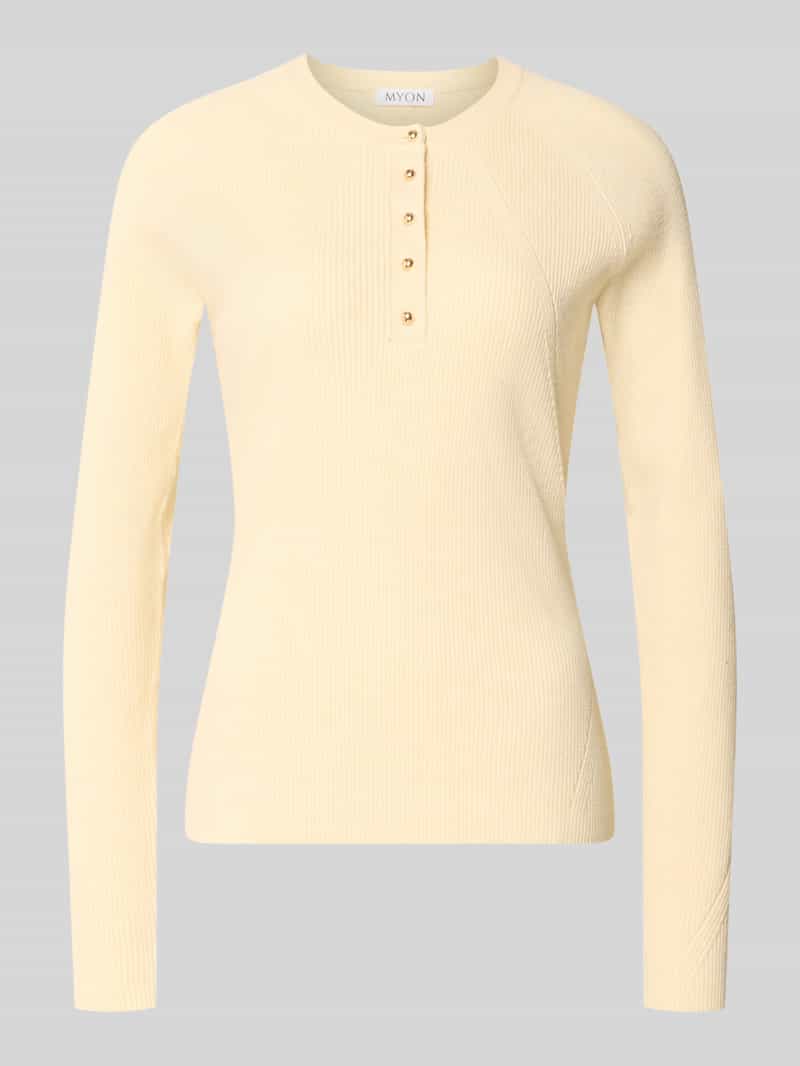 Slim fit shirt met lange mouwen van tricotlook