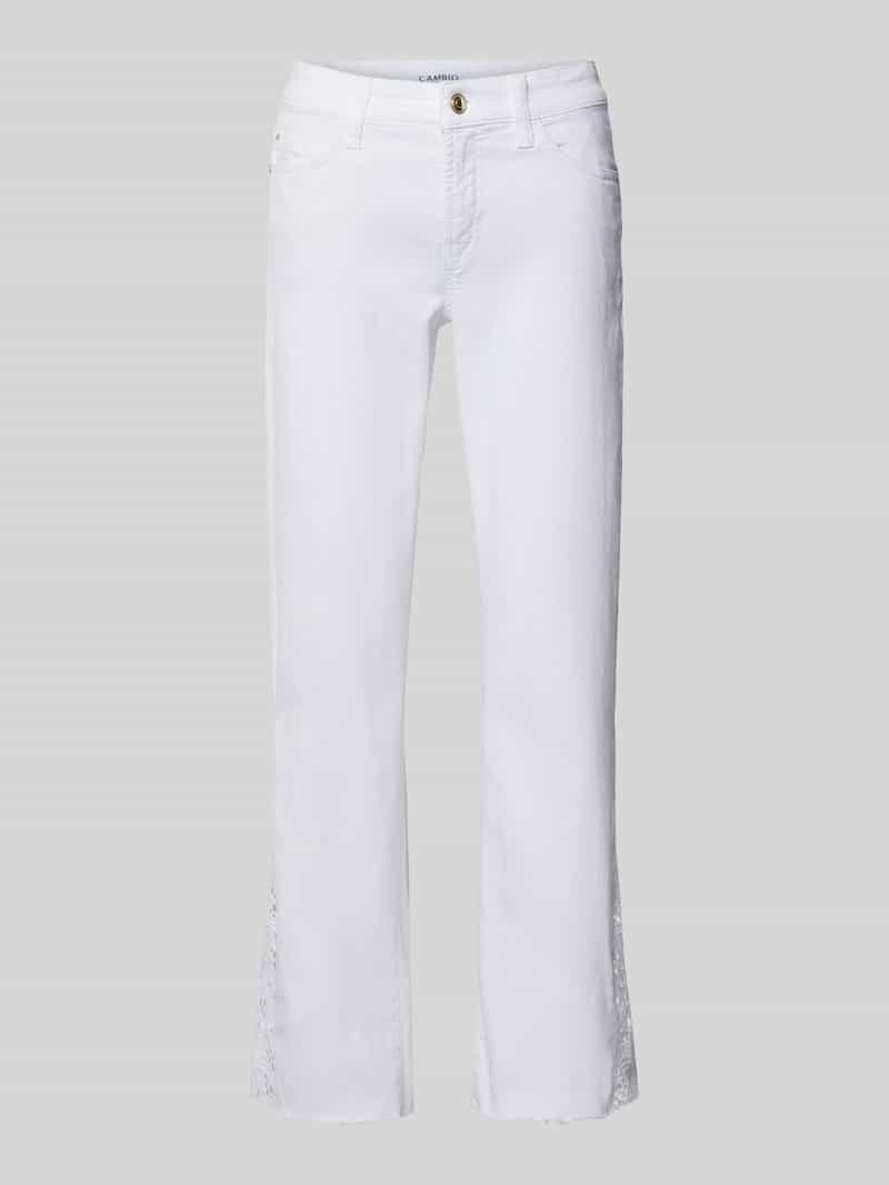 CAMBIO Regular fit jeans met gehaakt kant model 'PARIS'