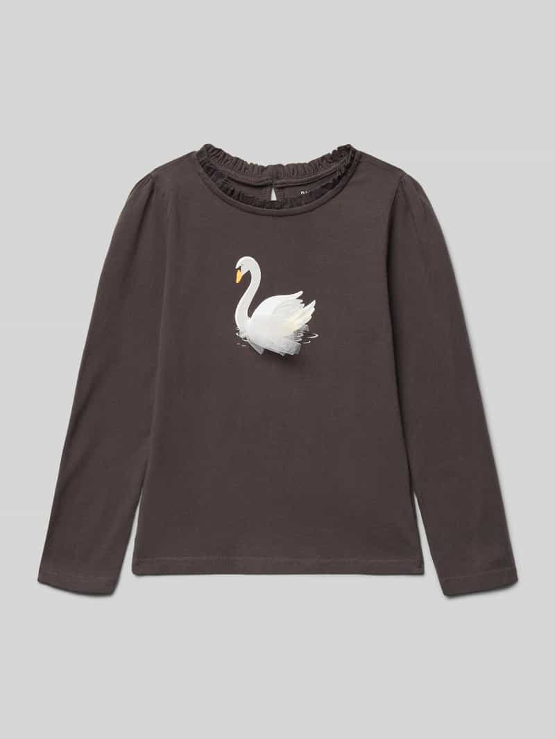 BLUE SEVEN Regular-fit shirt met lange mouwen met logoprint