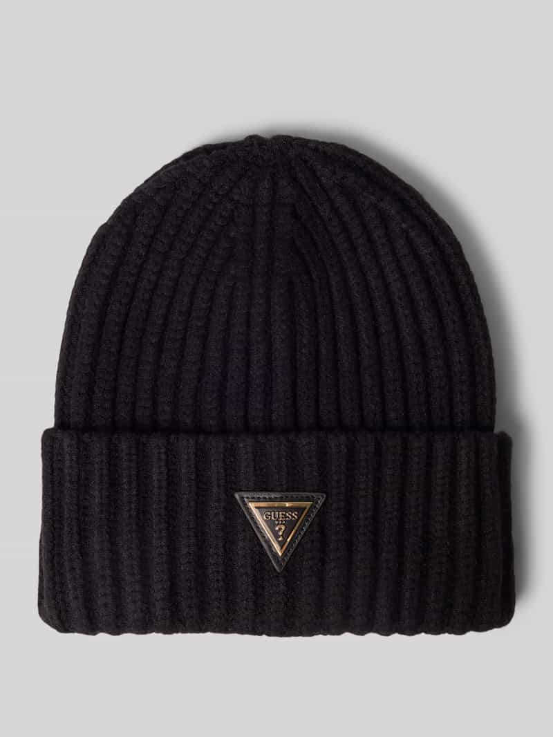Guess Kerstmuts van viscosemix met logo-applicatie model 'NOELLE'