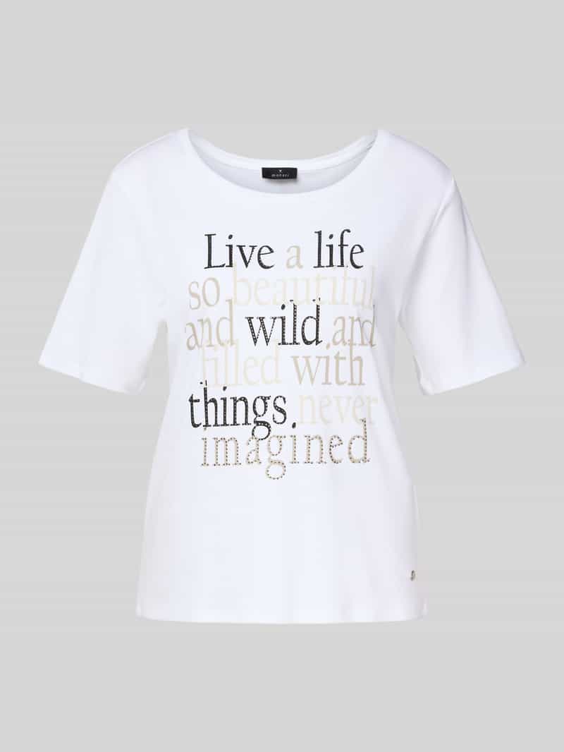 monari T-shirt met statementprint en ronde hals