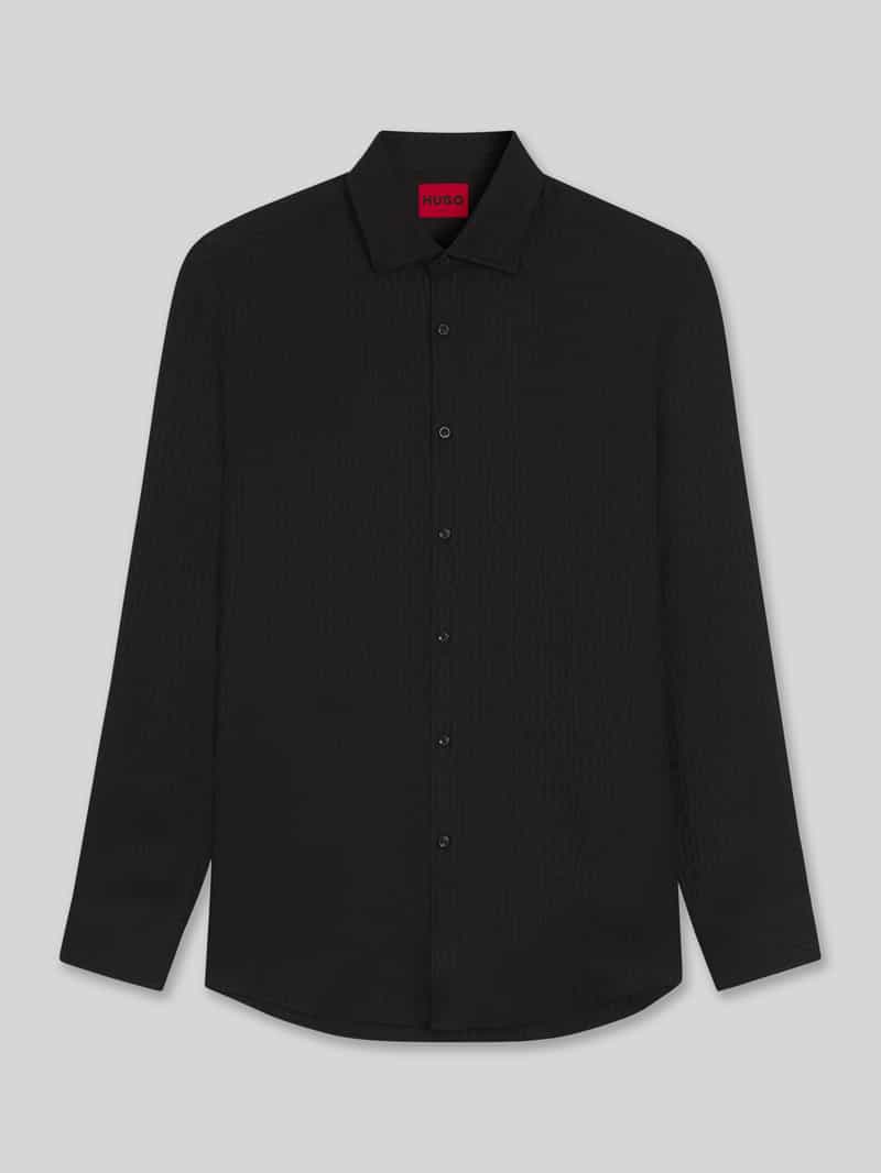 HUGO Slim fit vrijetijdsoverhemd met jacquardmotief model 'KENNO'