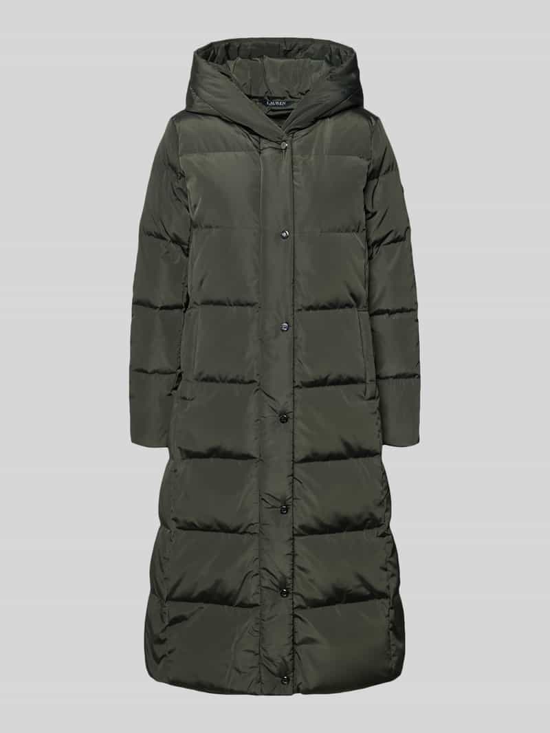 Lauren Ralph Lauren Slim fit gewatteerde lange jas met capuchon