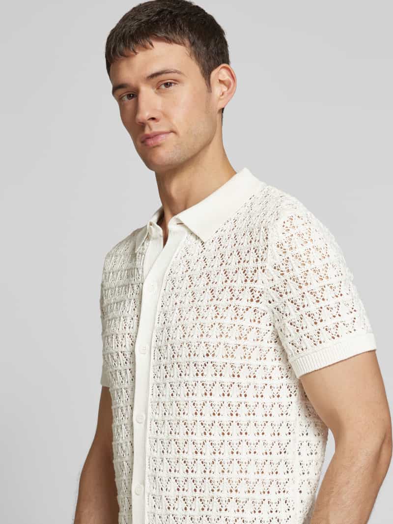Strellson Gebreid jack met broderie anglaise model 'ANDER'