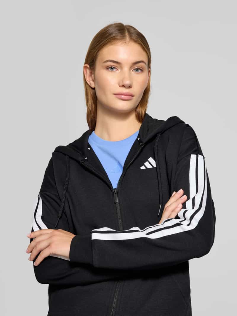adidas Sportswear Sweatjack met labelstitching en kangoeroezak