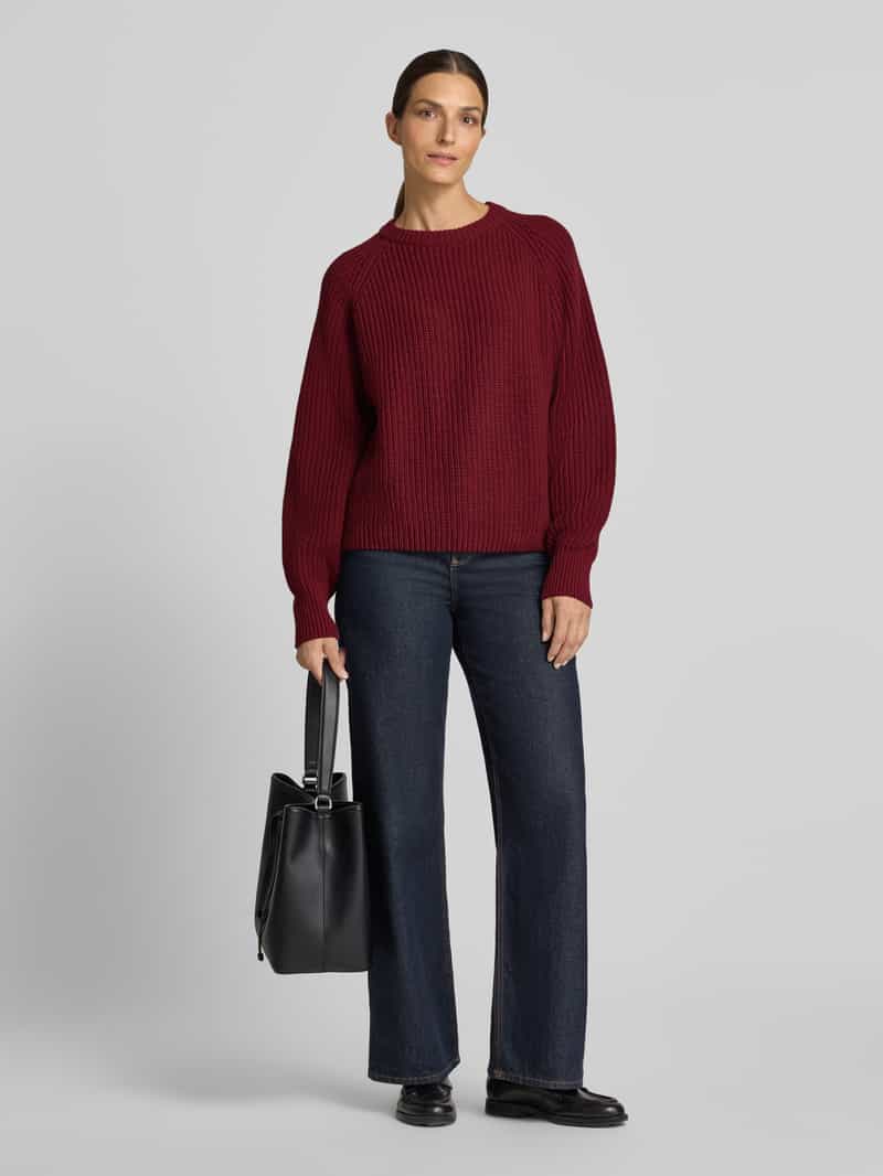 ARMEDANGELS Loose fit pullover van wolmix model 'RIB KNIT' rood, foto 5