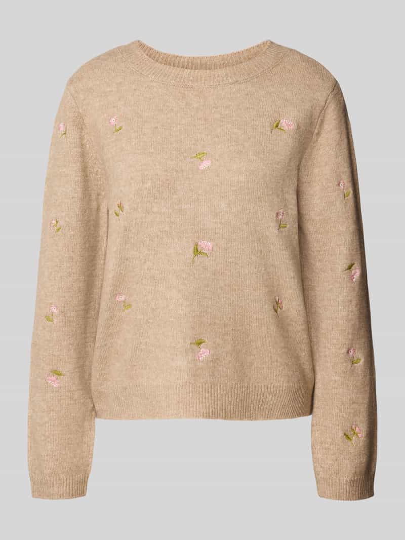 Only Pullover met bloemenborduursel