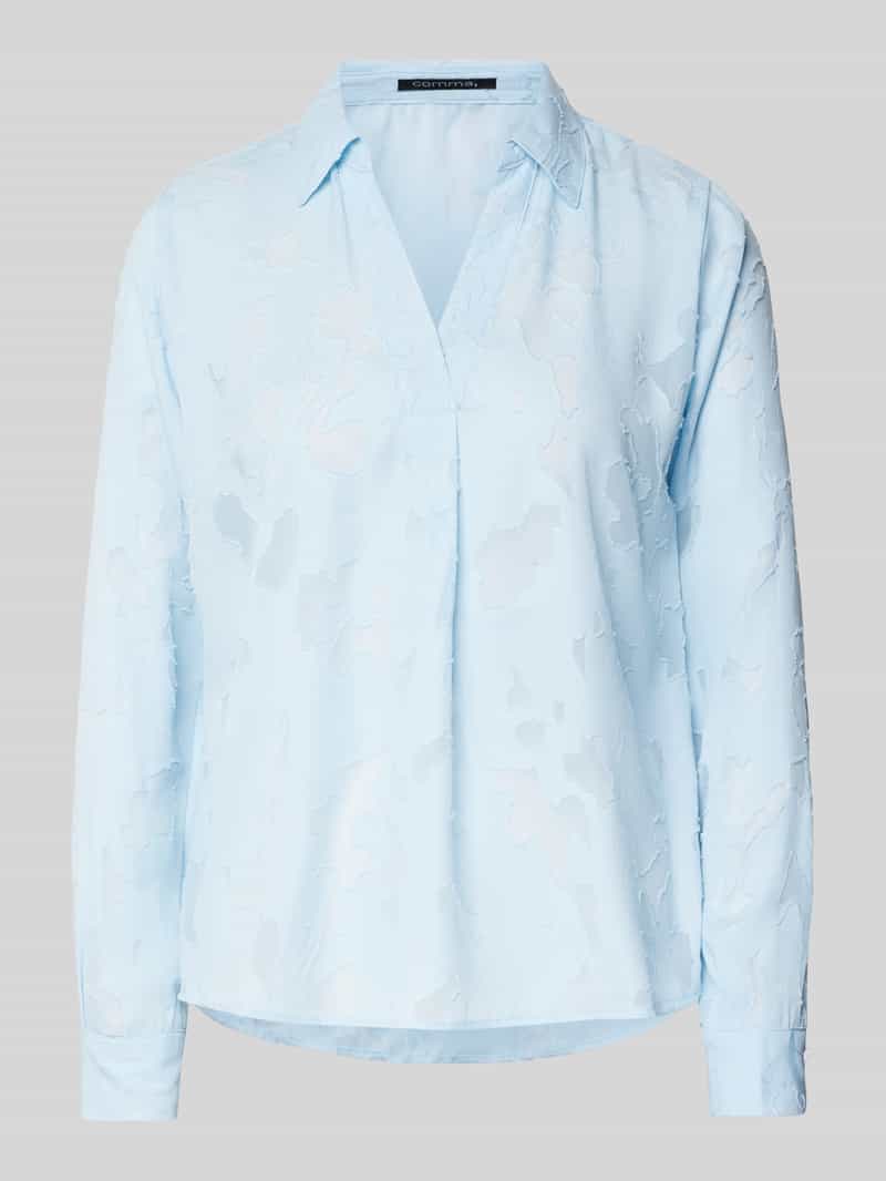 comma Regular fit blouse met platte kraag en V-hals