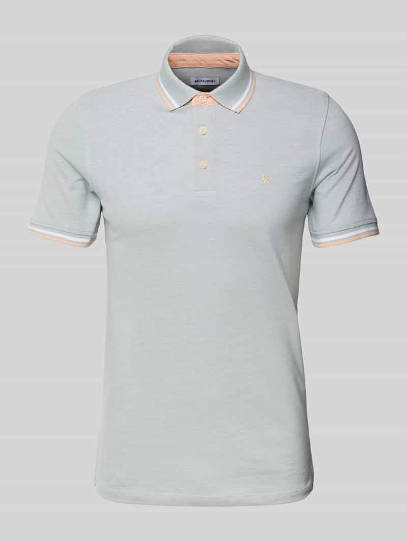 jack & jones Slim fit poloshirt met logostitching model 'PAULOS'