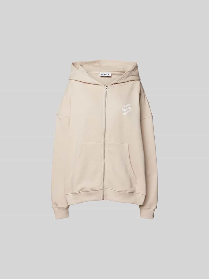 oversized sweatjack met labelprint