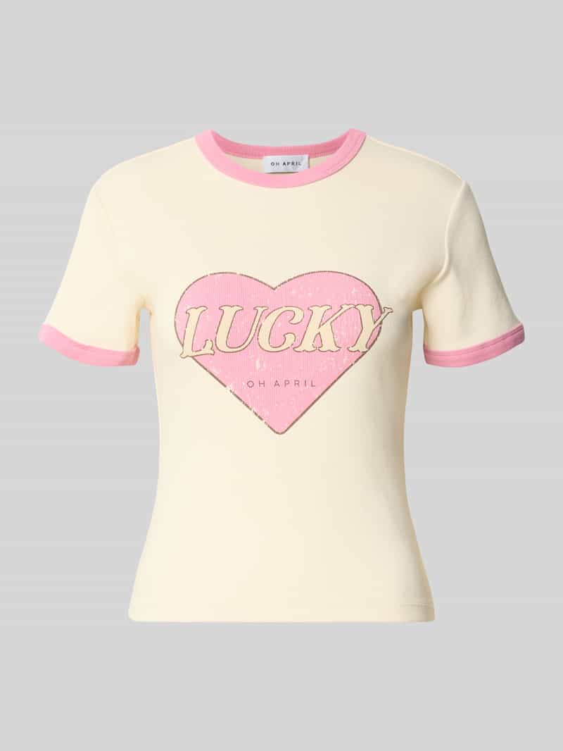 OH APRIL T-shirt met motiefprint model 'Lucky'