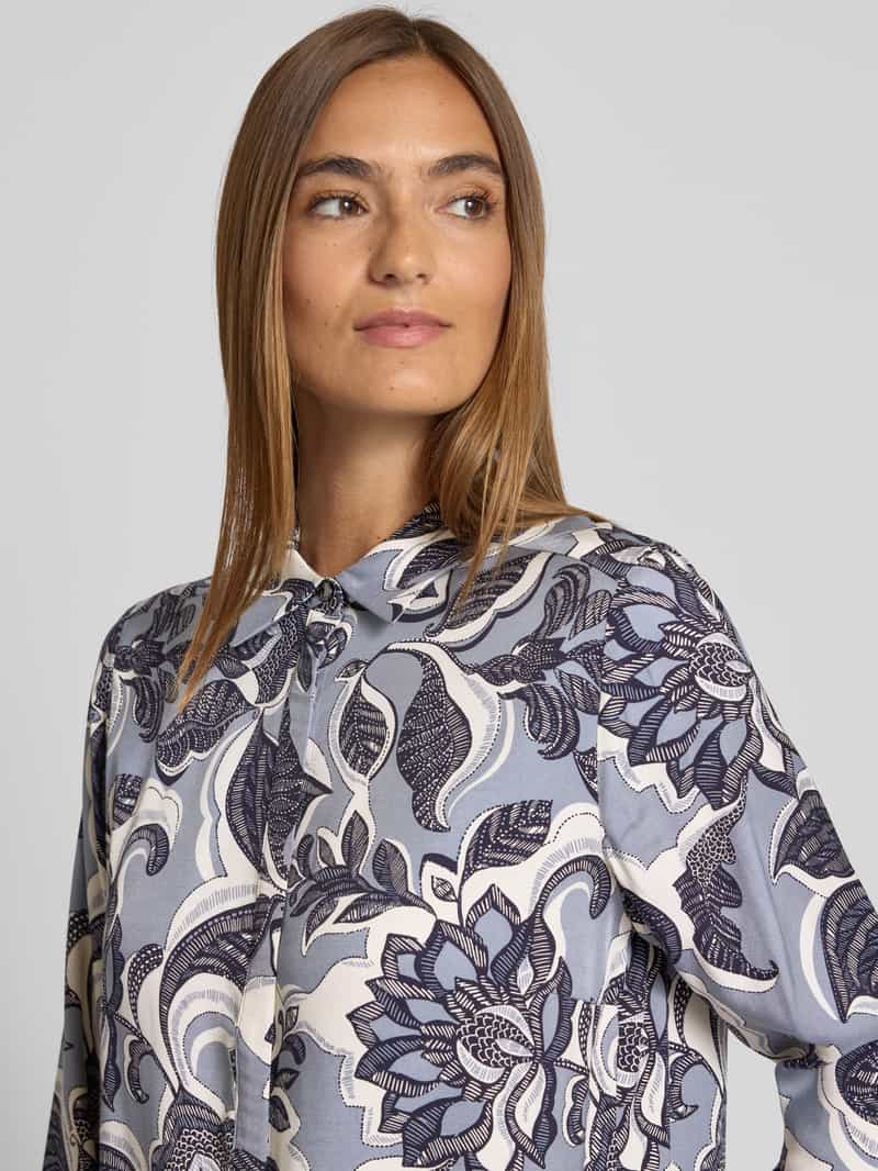 comma Overhemdblouse met blinde knoopsluiting