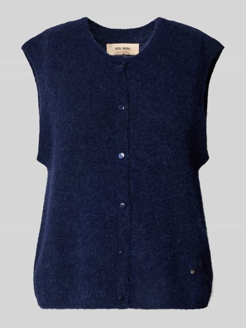 MOS MOSH Mouwloos vest van wolmix met ronde hals