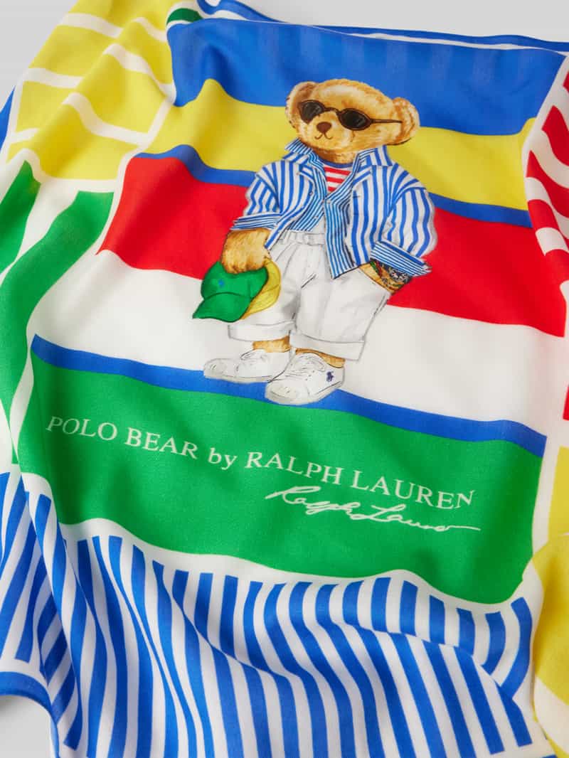Polo Ralph Lauren Sjaal van een mix van katoen en zijde met motiefprint model 'SPRING'