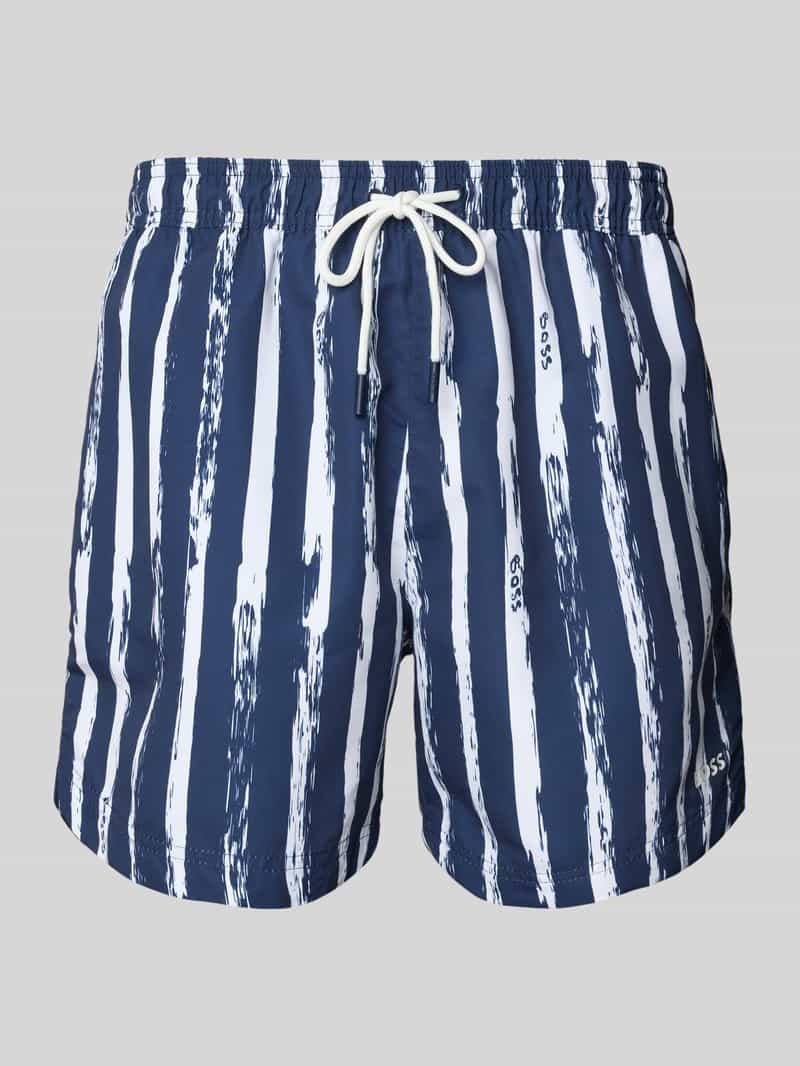 Boss Regular fit zwembroek met mesh-inzet