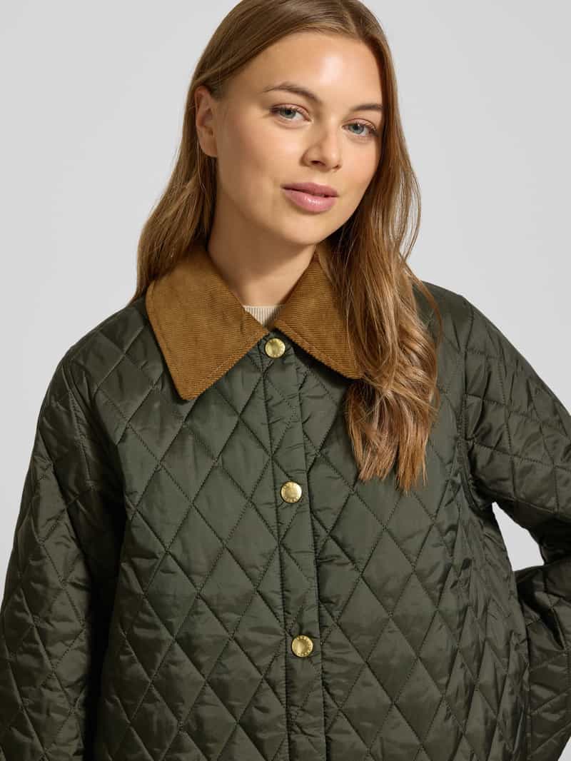 Barbour Regular fit gewatteerd jack met corduroy model 'MODERN LIDDESDALE'
