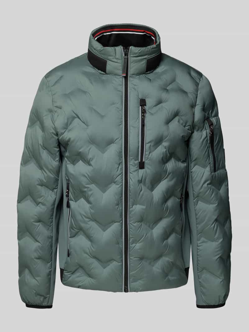 Tom Tailor Regular fit gewatteerd jack met opbergbare capuchon in de kraag