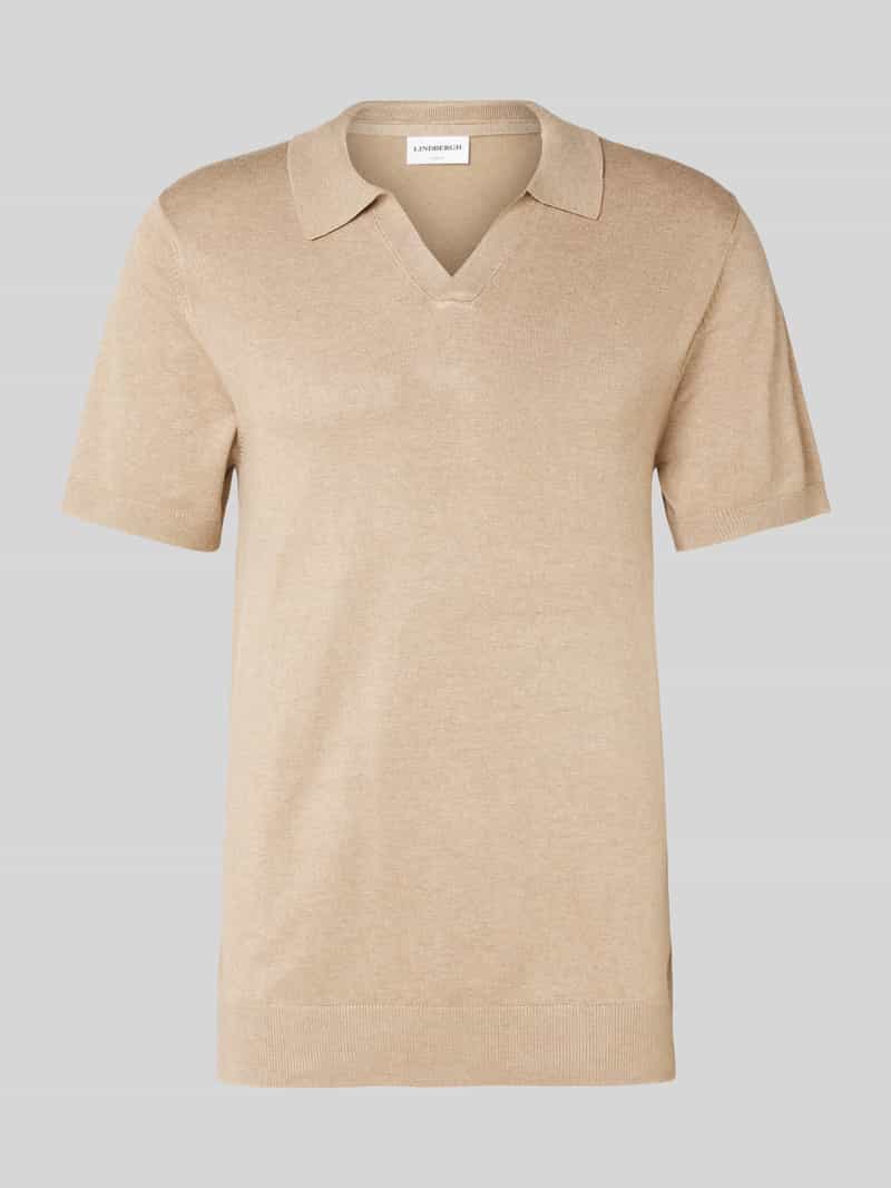 Slim fit poloshirt met V-hals, model 'Ecovero'
