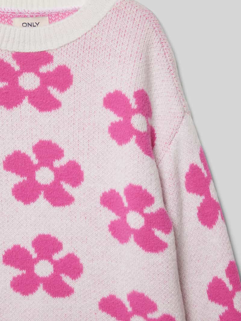 Only Regular fit gebreide pullover met bloemenmotief model 'NAJA'