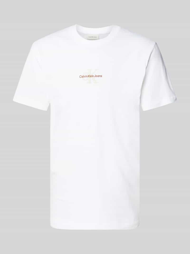 Calvin Klein Jeans T-shirt met ronde hals en labelstitching