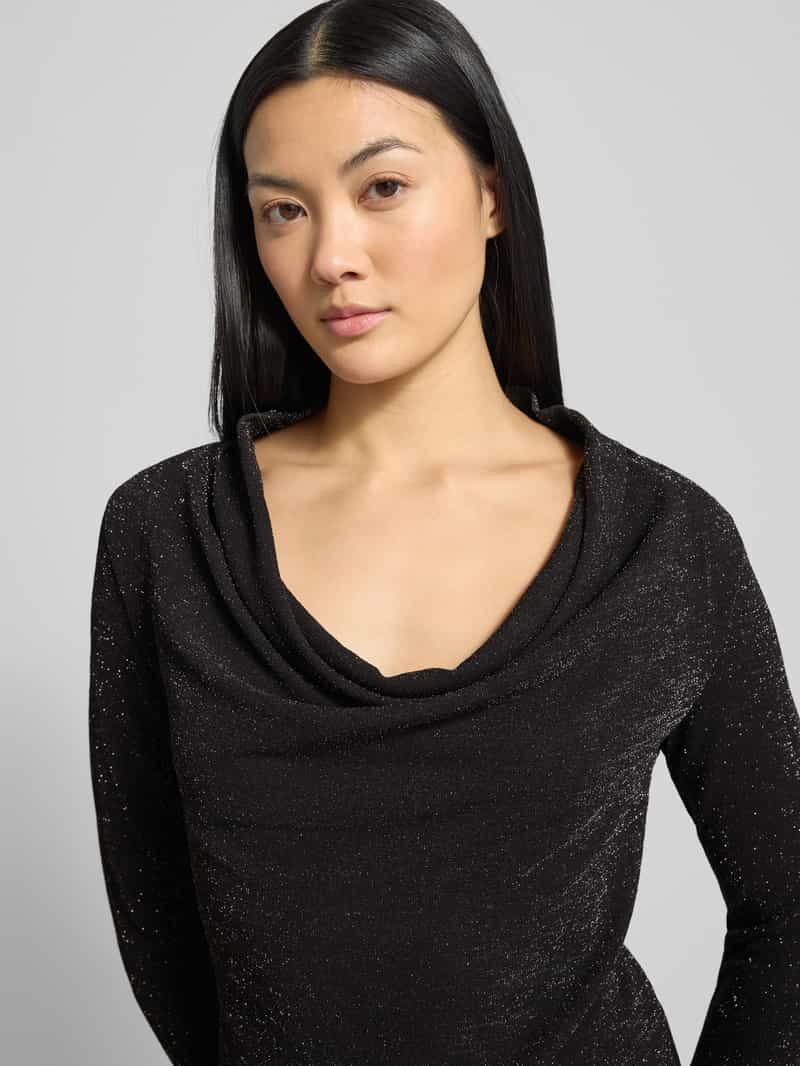 Selected Femme Regular fit shirt met lange mouwen en cascadehals model 'SANDRA'