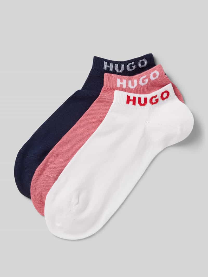 HUGO Sneakersokken met labeldetail in een set van 3 paar