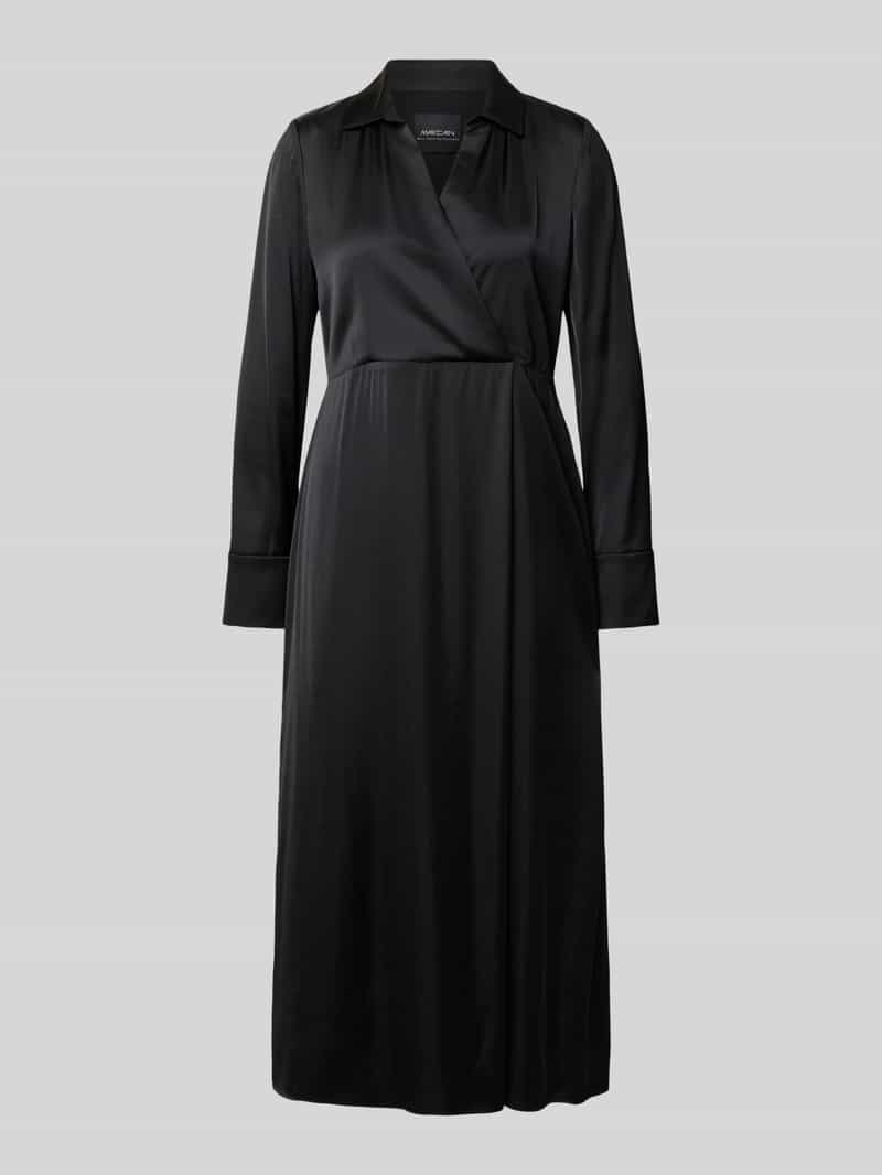 Marc Cain Midi-jurk van viscosemix met V-hals