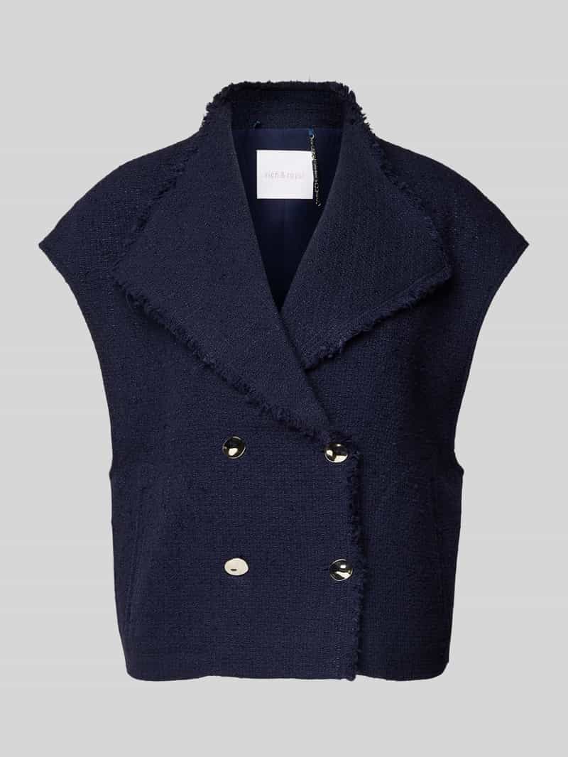 Rich & Royal Gilet met reverskraag en wol