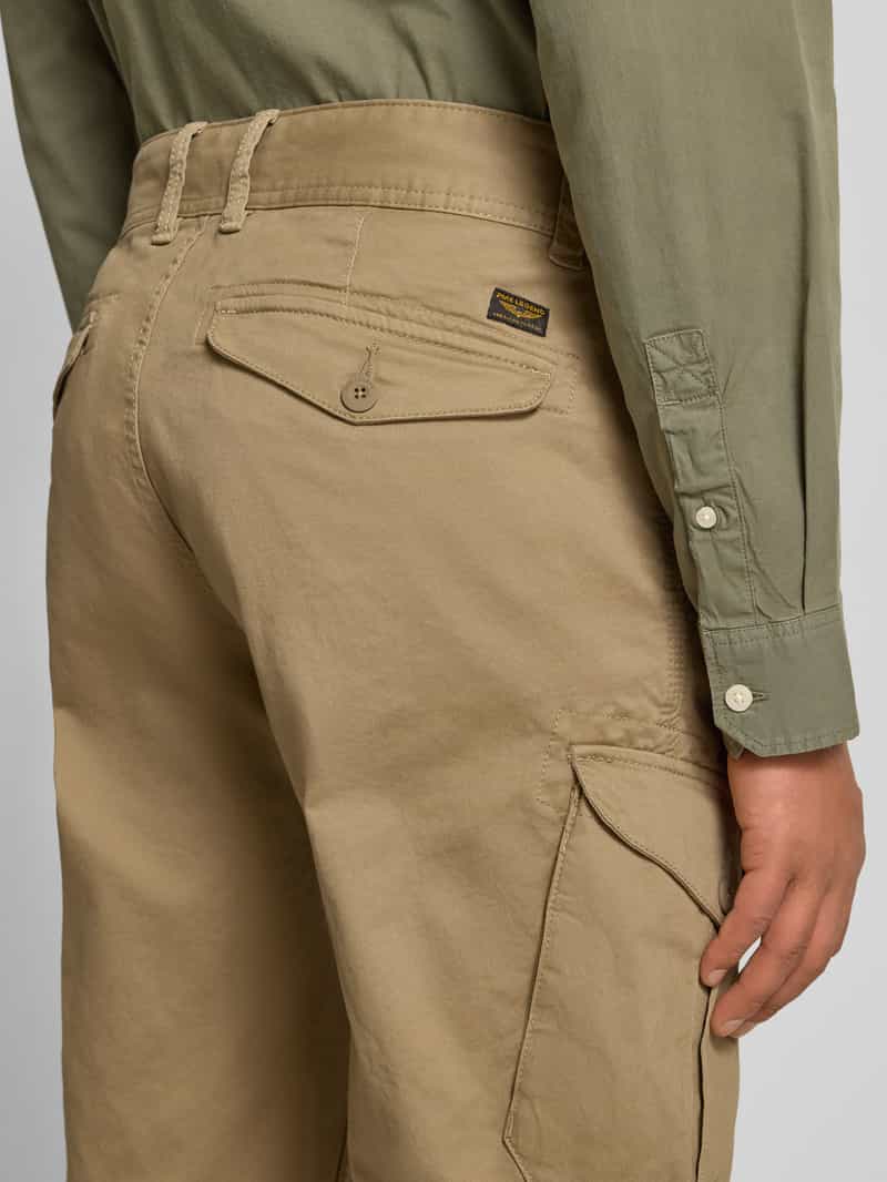 PME Legend Slim fit cargobroek met logostitching